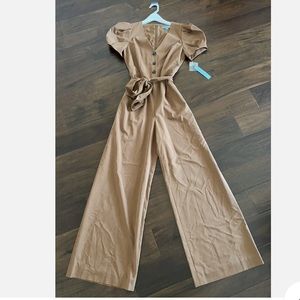 Antonio Melani Janel Button Front Puff Sleeves jumpsuit